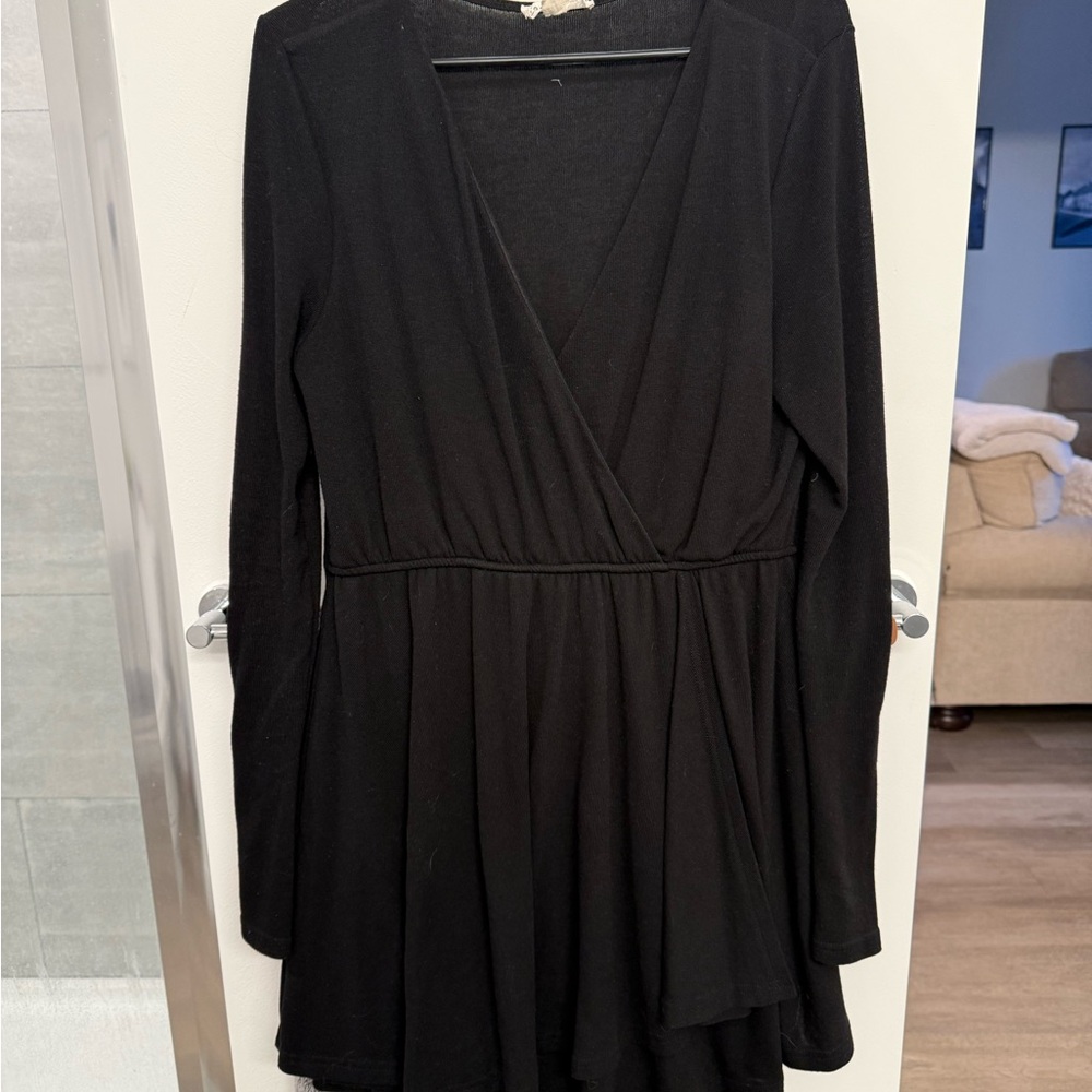Love Riche Black Long Sleeve Dress